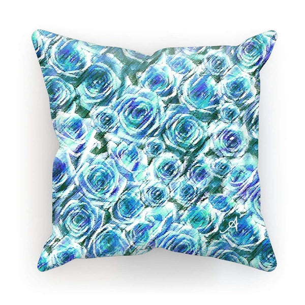 Homeware Linen / 12"x12" Textured Roses Blue Amanya Design Cushion Prodigi