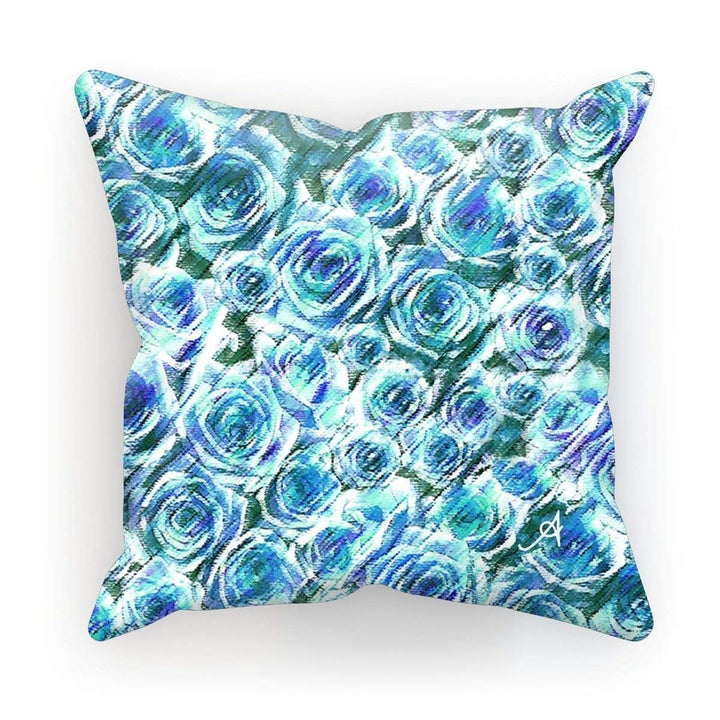 Homeware Canvas / 12"x12" Textured Roses Blue Amanya Design Cushion Prodigi