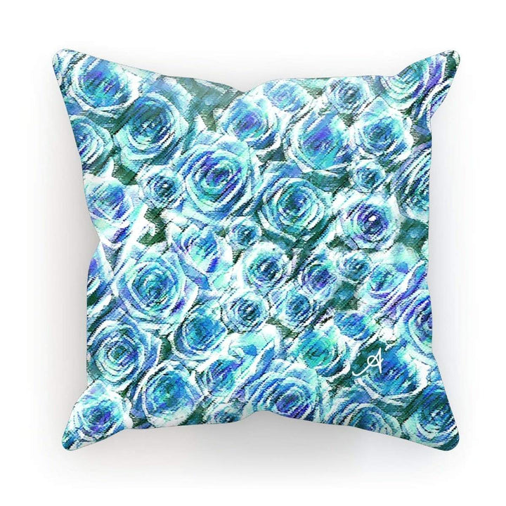 Homeware Canvas / 18"x18" Textured Roses Blue Amanya Design Cushion Prodigi