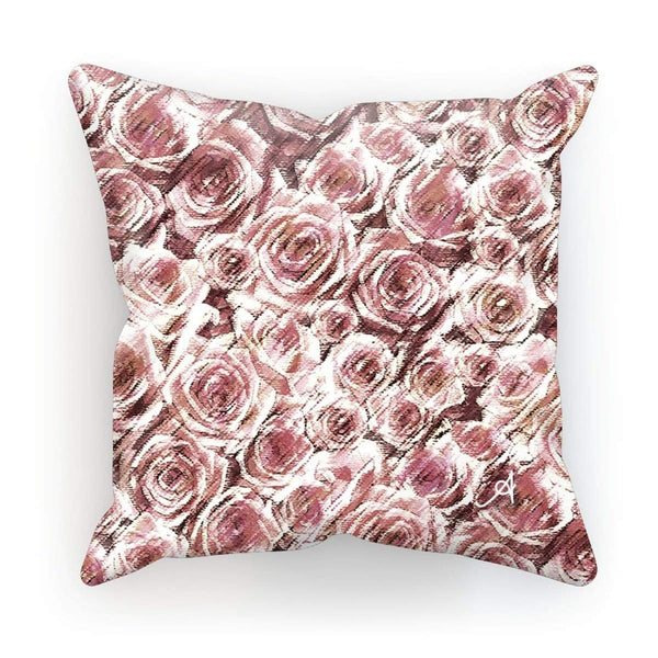 Homeware Linen / 12"x12" Textured Roses Dusky Pink Amanya Design Cushion Prodigi