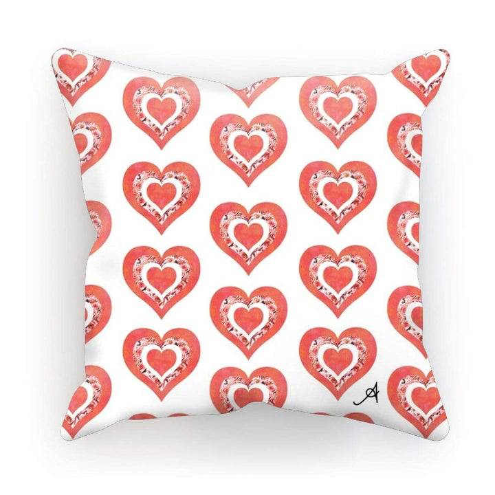 Homeware Linen / 18"x18" Textured Roses Love Coral Amanya Design Cushion Prodigi