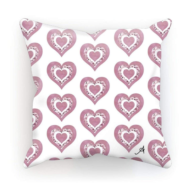 Homeware Linen / 18"x18" Textured Roses Love Dusky Pink Amanya Design Cushion Prodigi