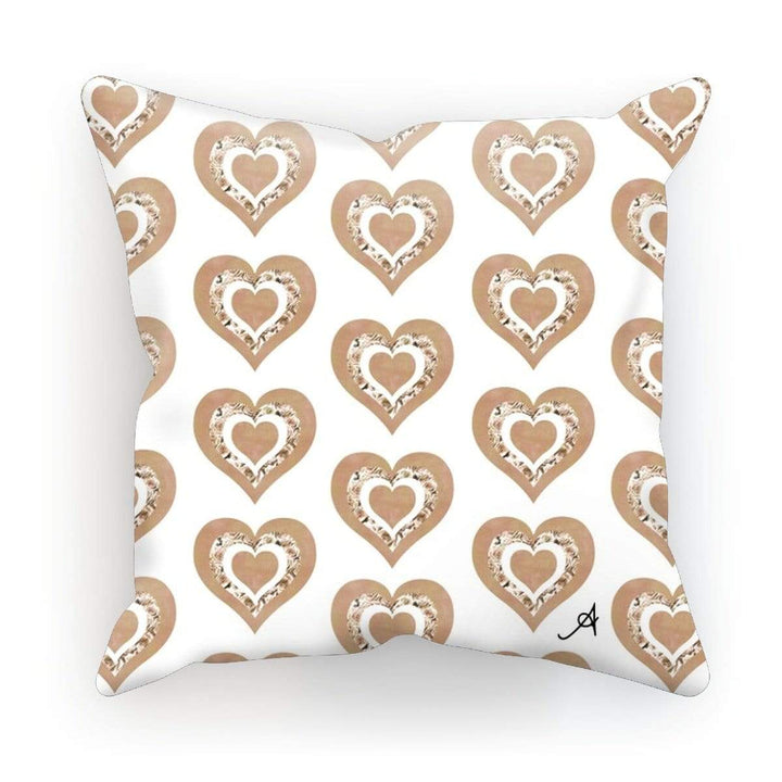 Homeware Linen / 18"x18" Textured Roses Love Mushroom Amanya Design Cushion Prodigi