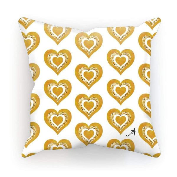 Homeware Linen / 12"x12" Textured Roses Love Mustard Amanya Design Cushion Prodigi