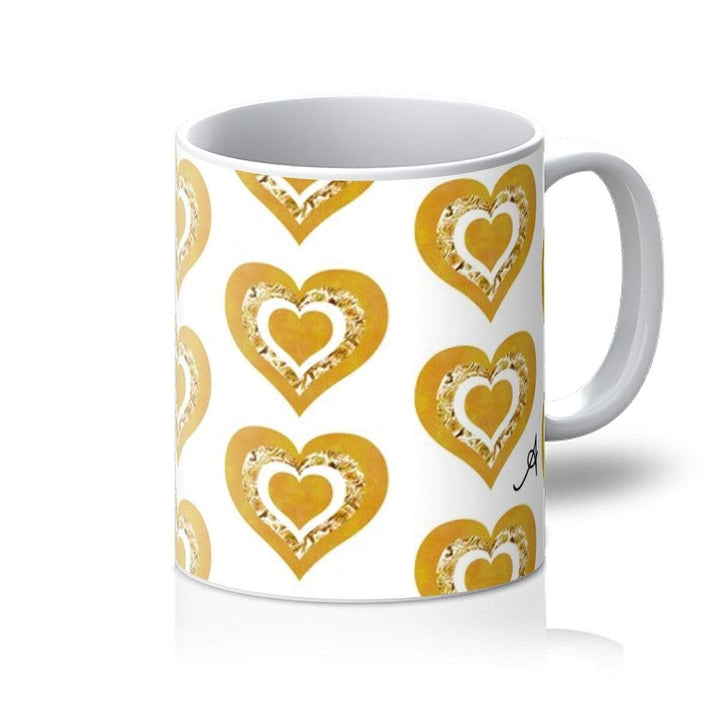 Homeware 11oz / White Textured Roses Love Mustard Amanya Design Mug Prodigi