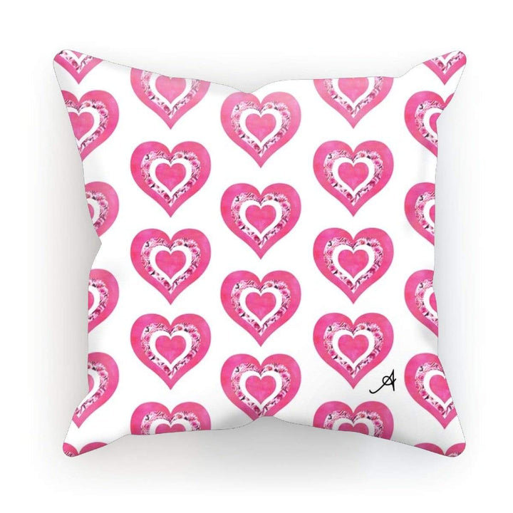 Homeware Linen / 12"x12" Textured Roses Love Pink Amanya Design Cushion Prodigi