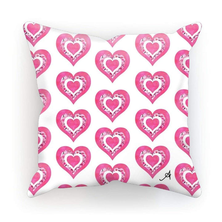 Homeware Linen / 18"x18" Textured Roses Love Pink Amanya Design Cushion Prodigi