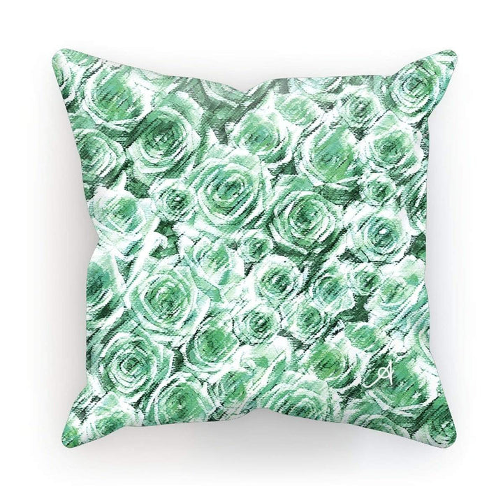 Homeware Canvas / 12"x12" Textured Roses Mint Amanya Design Cushion Prodigi