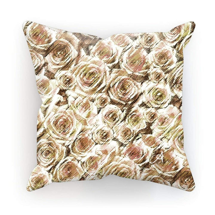 Homeware Linen / 18"x18" Textured Roses Mushroom Amanya Design Cushion Prodigi