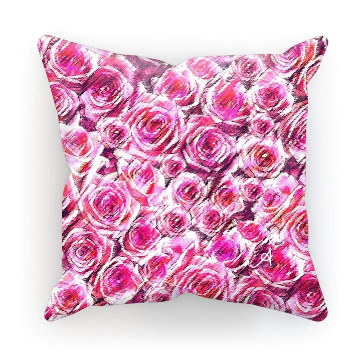 Homeware Faux Suede / 18"x18" Textured Roses Pink Amanya Design Cushion Prodigi