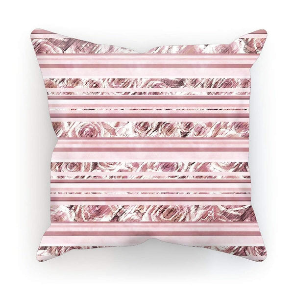 Homeware Linen / 12"x12" Textured Roses Stripe Dusky Pink Amanya Design Cushion Prodigi