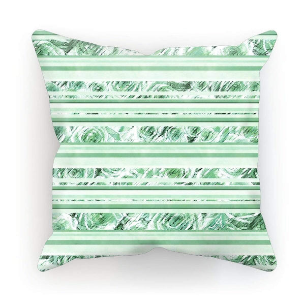 Homeware Linen / 12"x12" Textured Roses Stripe Mint Amanya Design Cushion Prodigi