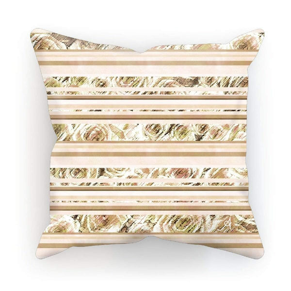 Homeware Linen / 12"x12" Textured Roses Stripe Mushroom Amanya Design Cushion Prodigi