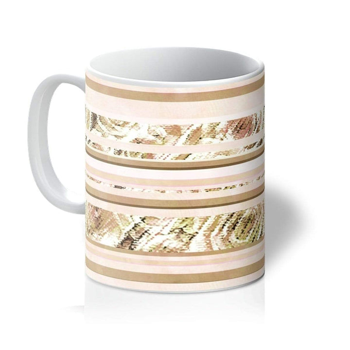 Homeware 11oz / White Textured Roses Stripe Mushroom Amanya Design Mug Prodigi