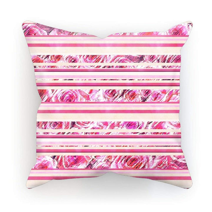Homeware Linen / 18"x18" Textured Roses Stripe Pink Amanya Design Cushion Prodigi