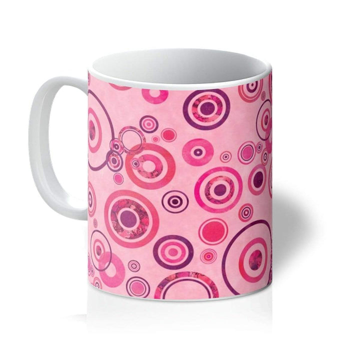 Homeware 11oz / White Watercolour Circles Pink Amanya Design Mug Prodigi