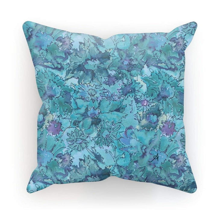 Homeware Linen / 12"x12" Watercolour Daisies Blue Amanya Design Cushion Prodigi