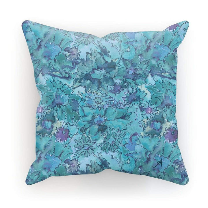 Homeware Linen / 18"x18" Watercolour Daisies Blue Amanya Design Cushion Prodigi