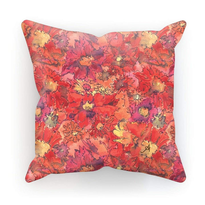 Homeware Linen / 12"x12" Watercolour Daisies Red Amanya Design Cushion Prodigi