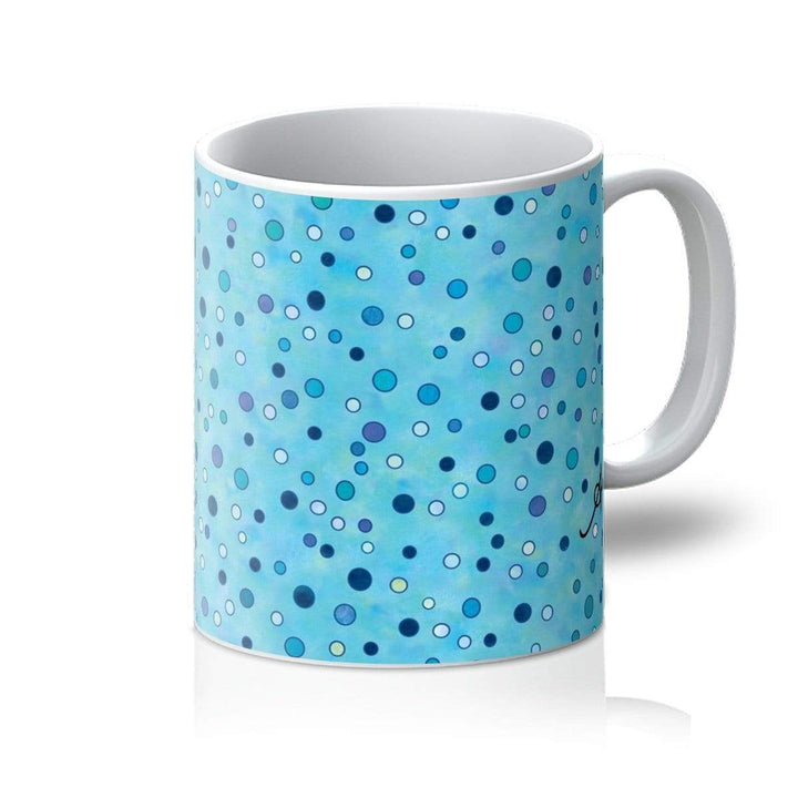 Homeware 11oz / White Watercolour Spots Blue Amanya Design Mug Prodigi