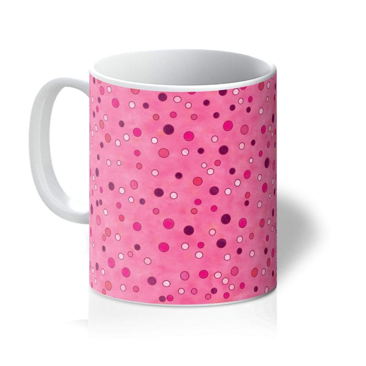 Homeware 11oz / White Watercolour Spots Pink Amanya Design Mug Prodigi