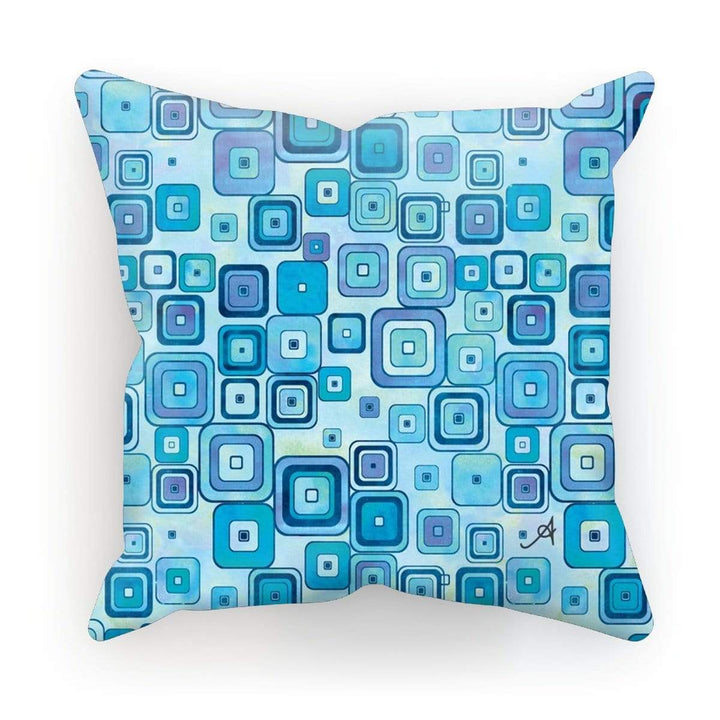 Homeware Linen / 12"x12" Watercolour Squares Blue Amanya Design Cushion Prodigi