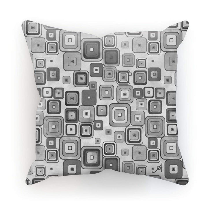 Homeware Faux Suede / 18"x18" Watercolour Squares Monochrome Amanya Design Cushion Prodigi