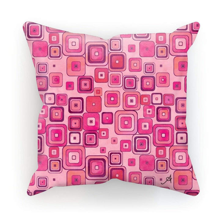 Homeware Linen / 18"x18" Watercolour Squares Pink Amanya Design Cushion Prodigi