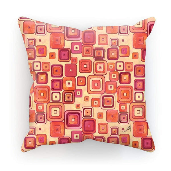 Homeware Linen / 12"x12" Watercolour Squares Red Amanya Design Cushion Prodigi