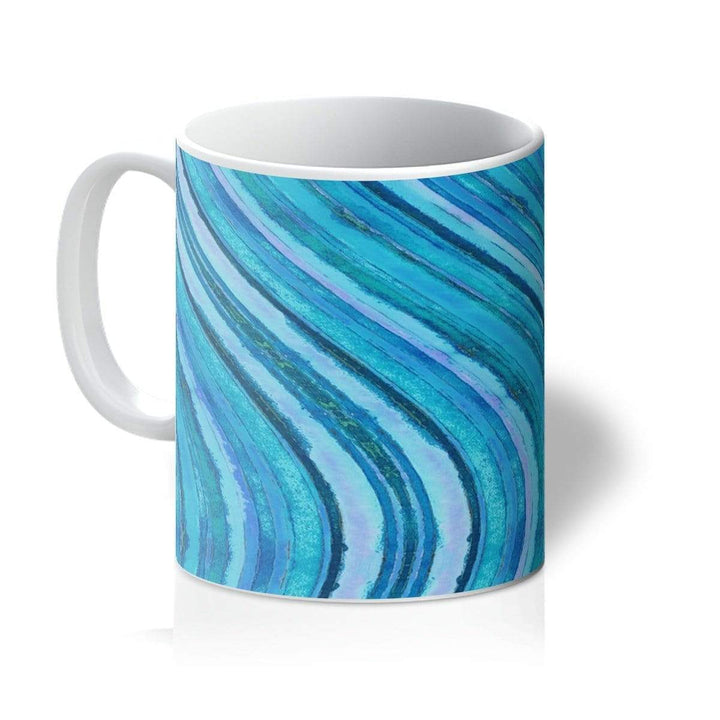 Homeware 11oz / White Watercolour Waves Blue Amanya Design Mug Prodigi