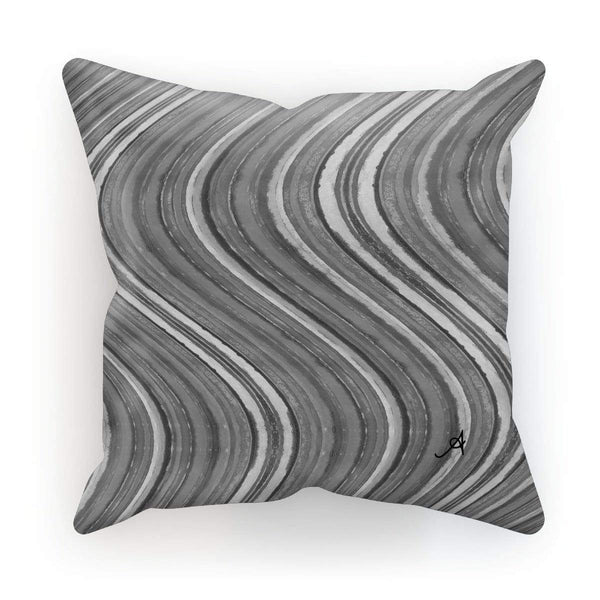 Homeware Linen / 12"x12" Watercolour Waves Monochrome Amanya Design Cushion Prodigi