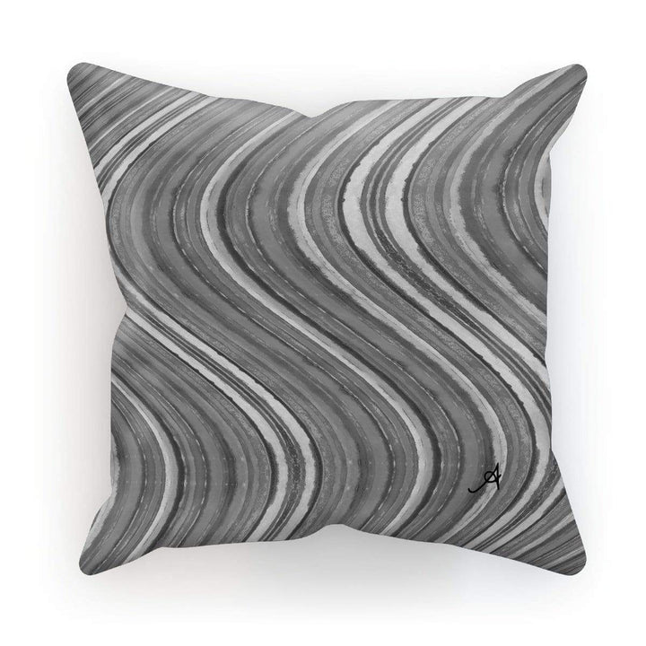 Homeware Linen / 18"x18" Watercolour Waves Monochrome Amanya Design Cushion Prodigi