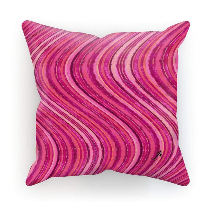 Homeware Linen / 12"x12" Watercolour Waves Pink Amanya Design Cushion Prodigi