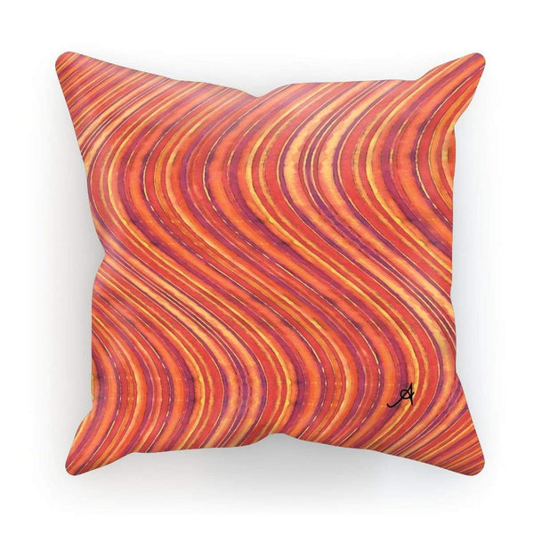 Homeware Linen / 12"x12" Watercolour Waves Red Amanya Design Cushion Prodigi