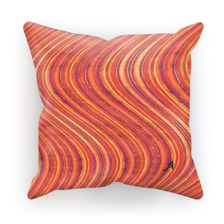 Homeware Linen / 18"x18" Watercolour Waves Red Amanya Design Cushion Prodigi