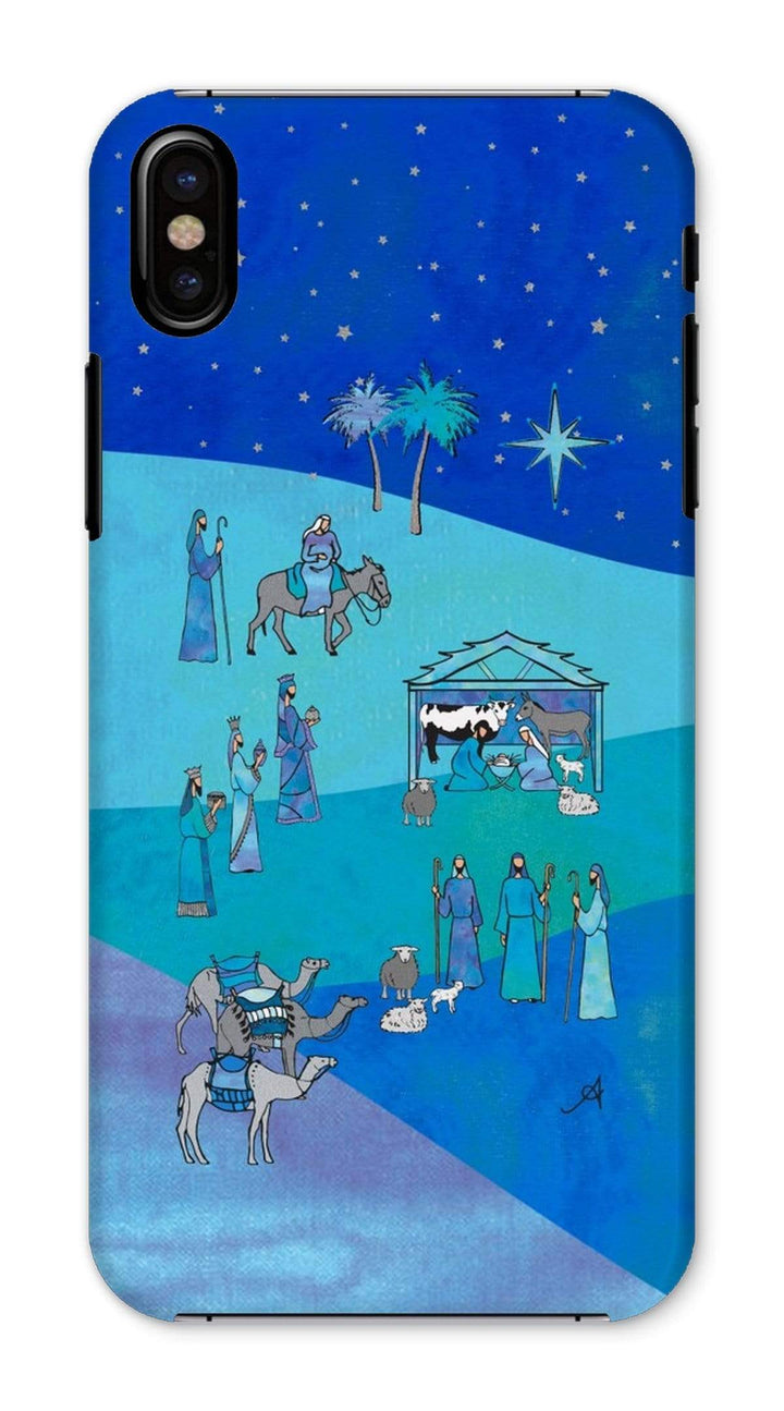 Phone & Tablet Cases iPhone X / Snap / Gloss Bethlehem Blue Silk Amanya Design Phone Case Prodigi