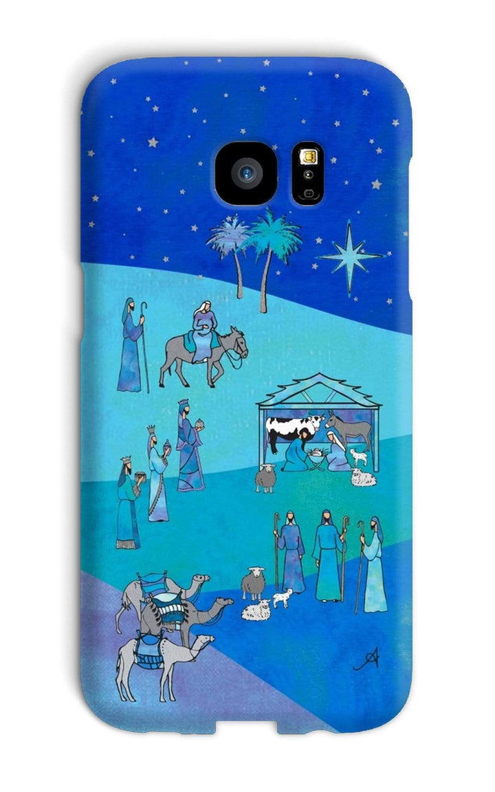 Phone & Tablet Cases Galaxy S7 Edge / Snap / Gloss Bethlehem Blue Silk Amanya Design Phone Case Prodigi