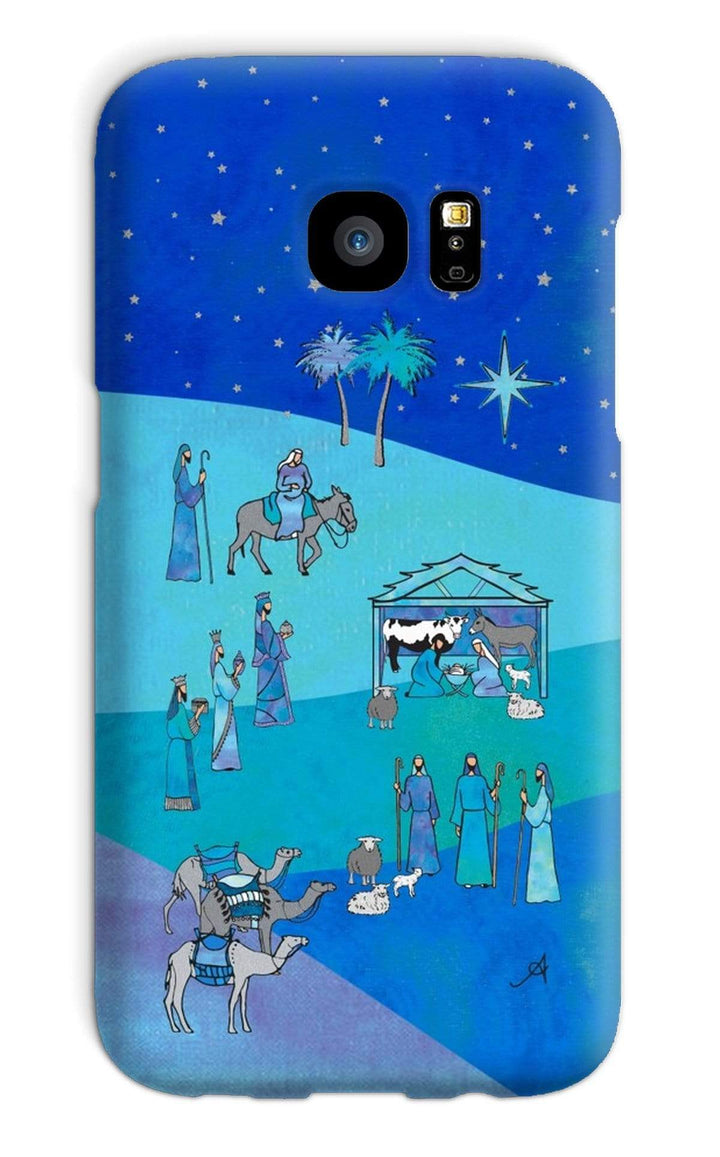 Phone & Tablet Cases Galaxy S7 / Snap / Gloss Bethlehem Blue Silk Amanya Design Phone Case Prodigi