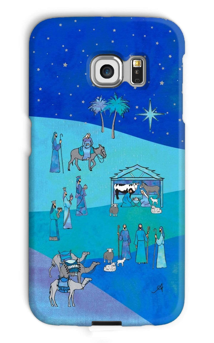 Phone & Tablet Cases Galaxy S6 Edge / Snap / Gloss Bethlehem Blue Silk Amanya Design Phone Case Prodigi