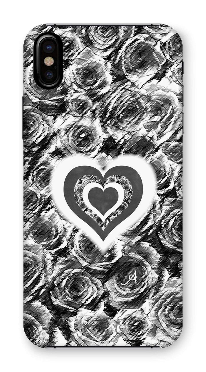 Phone & Tablet Cases iPhone XS / Snap / Gloss Textured Roses Love & Background Black Amanya Design Phone Case Prodigi