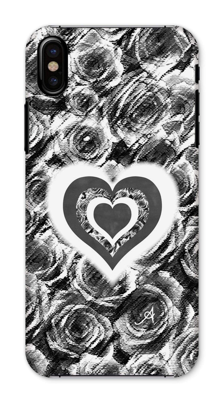 Phone & Tablet Cases iPhone X / Snap / Gloss Textured Roses Love & Background Black Amanya Design Phone Case Prodigi
