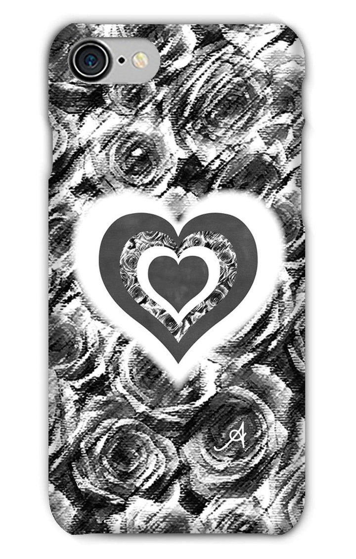Phone & Tablet Cases iPhone 8 / Snap / Gloss Textured Roses Love & Background Black Amanya Design Phone Case Prodigi