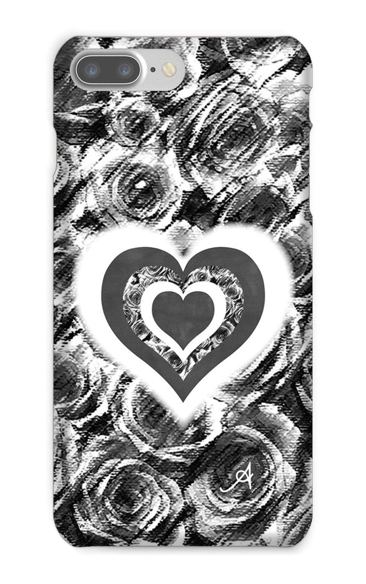Phone & Tablet Cases iPhone 7 Plus / Snap / Gloss Textured Roses Love & Background Black Amanya Design Phone Case Prodigi