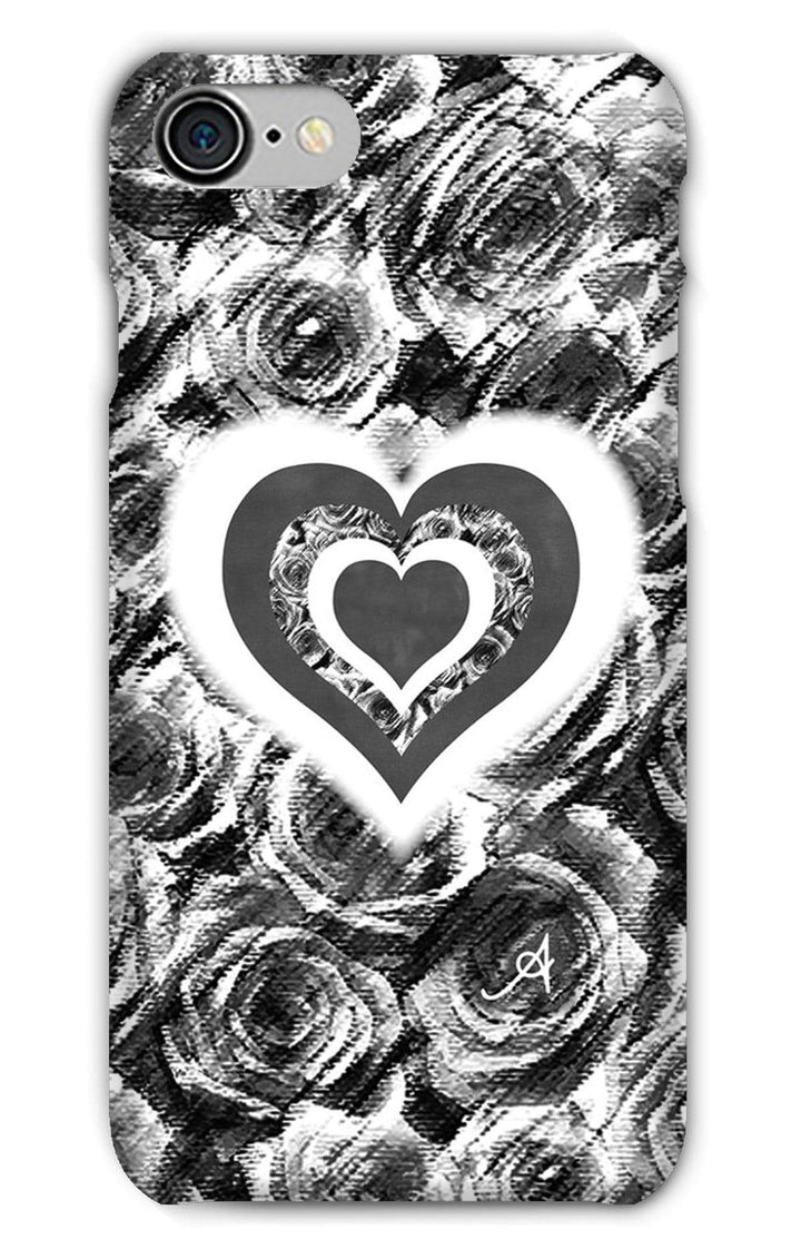 Phone & Tablet Cases iPhone 7 / Snap / Gloss Textured Roses Love & Background Black Amanya Design Phone Case Prodigi