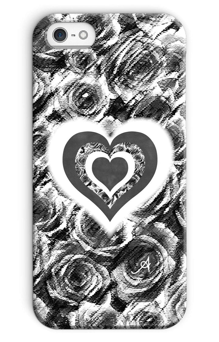 Phone & Tablet Cases iPhone 5/5s / Snap / Gloss Textured Roses Love & Background Black Amanya Design Phone Case Prodigi