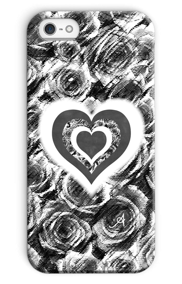 Phone & Tablet Cases iPhone SE / Snap / Gloss Textured Roses Love & Background Black Amanya Design Phone Case Prodigi