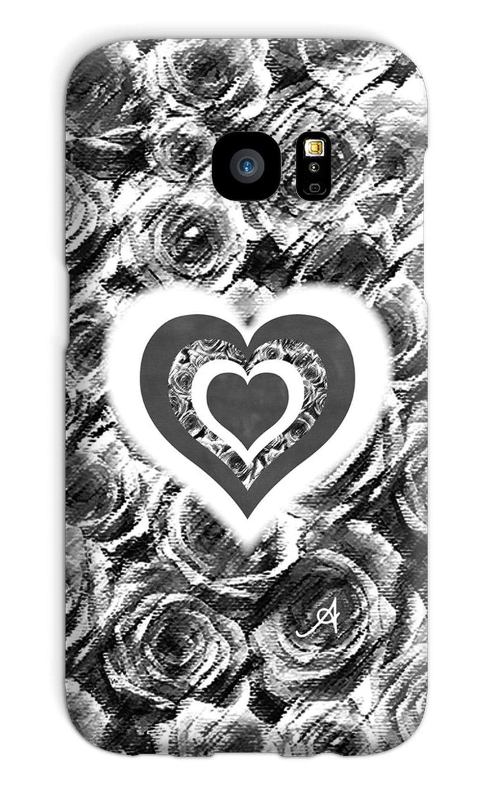 Phone & Tablet Cases Galaxy S7 / Snap / Gloss Textured Roses Love & Background Black Amanya Design Phone Case Prodigi