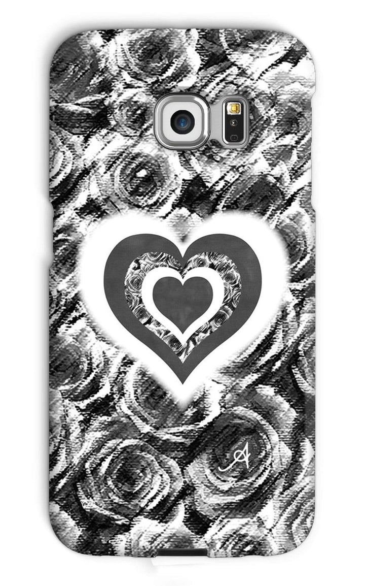 Phone & Tablet Cases Galaxy S6 Edge / Snap / Gloss Textured Roses Love & Background Black Amanya Design Phone Case Prodigi