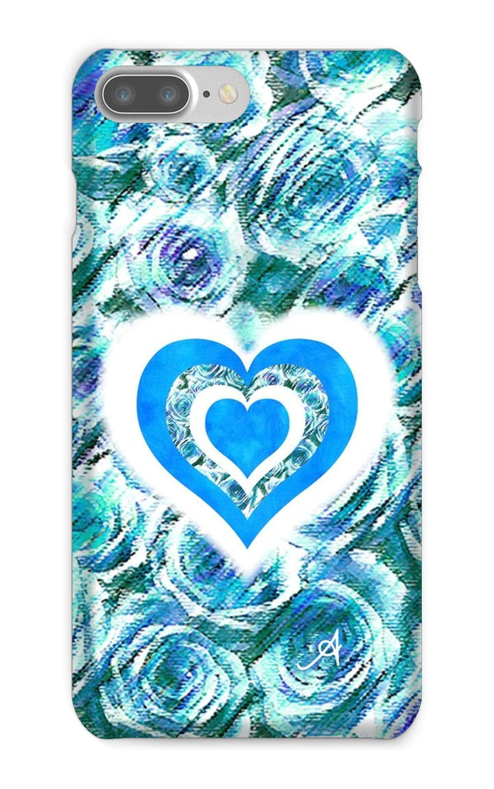 Phone & Tablet Cases iPhone 8 Plus / Snap / Gloss Textured Roses Love & Background Blue Amanya Design Phone Case Prodigi