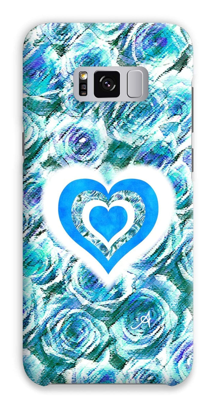 Phone & Tablet Cases Samsung S8 Plus / Snap / Gloss Textured Roses Love & Background Blue Amanya Design Phone Case Prodigi